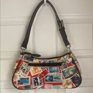 Sydney Love | Shoulder Bag | Travel Stamp | Red and Black